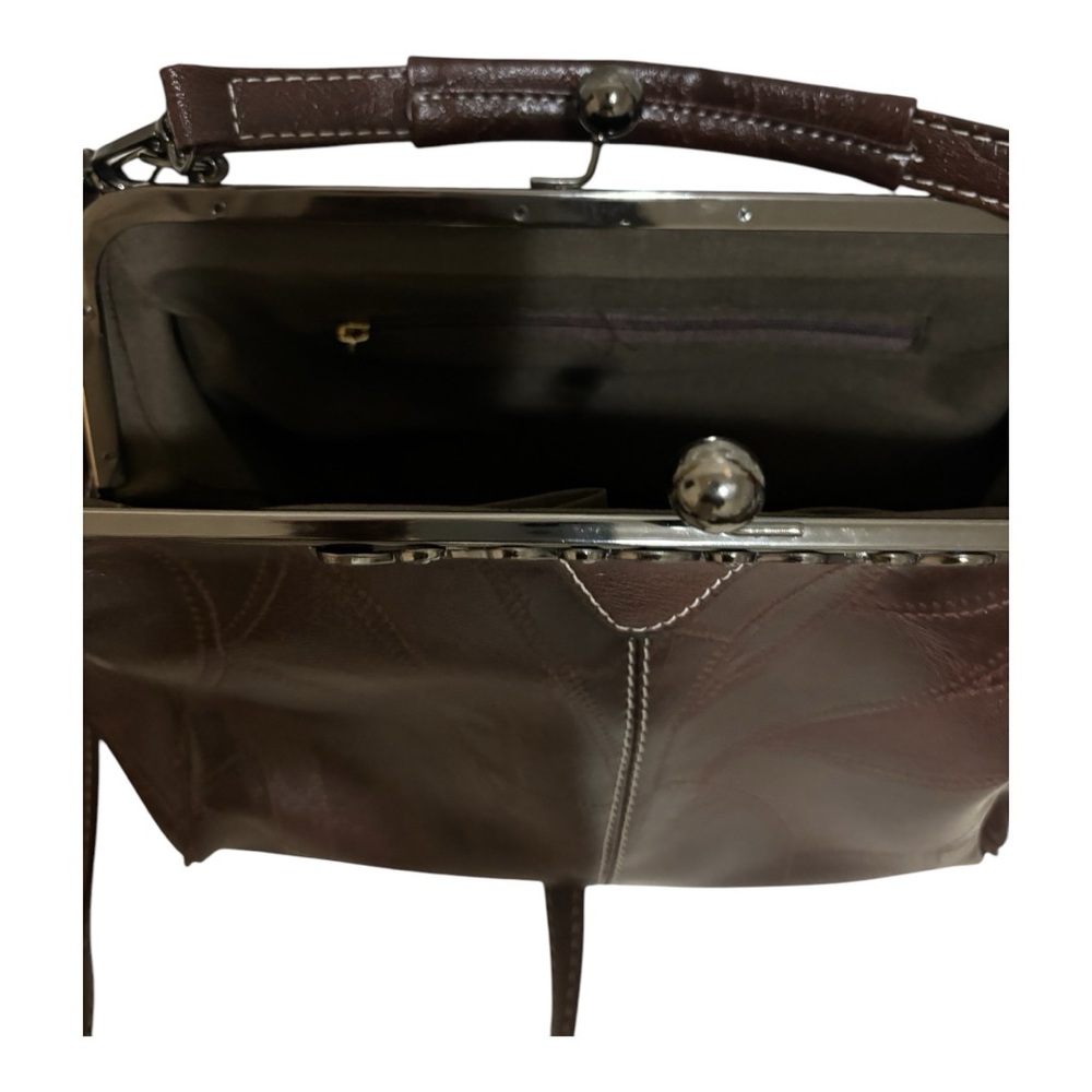 Crossbody Bag with Long Adjustable Strap and Short Hand Strap W Brown/Dark Gray - Picture 8 of 13